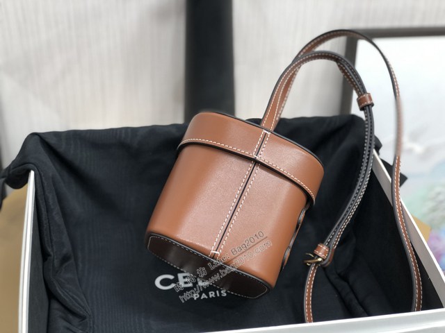 Celine專櫃2022春夏新款BOXTRIOMPHE系列手袋 199263 賽琳立體小水桶包單肩斜挎小包 sldj2254
